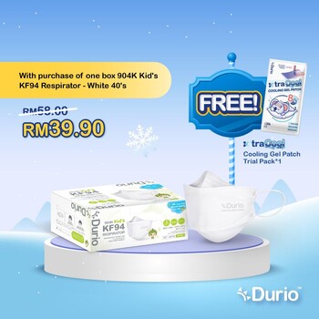 Durio 904K Kid’s KF94 Respirator White  - (40pcs)